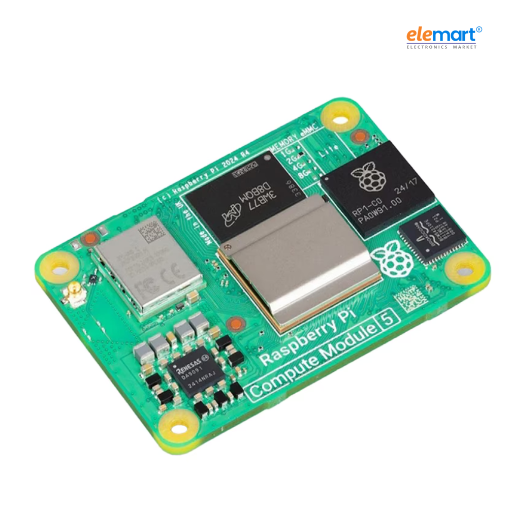 Raspberry Pi Compute Module 5- 2GB RAM, 32GB eMMC, 2.4/5.0GHz Wi-Fi & Bluetooth 5.0 (CM5102032)