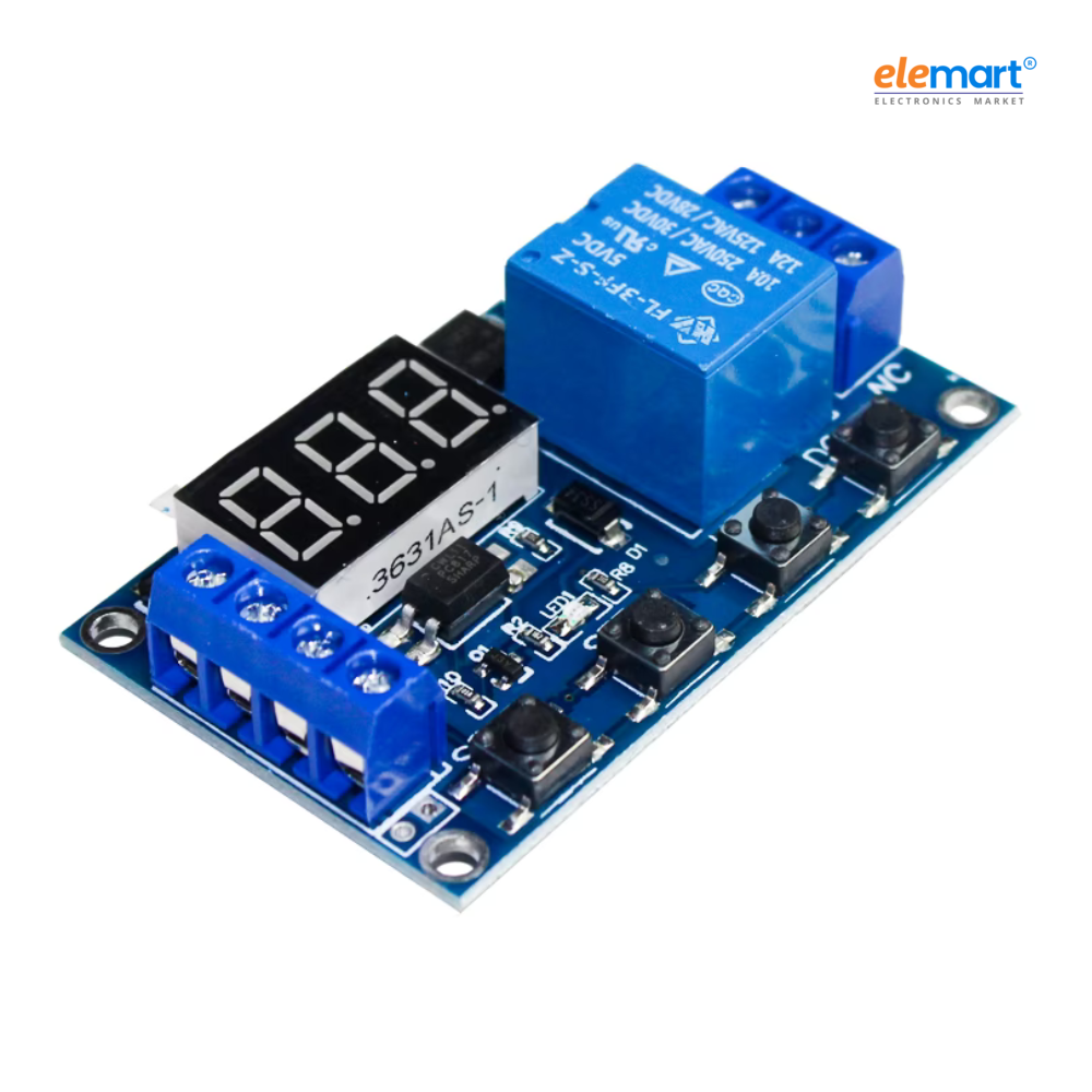 6-30V 1-Channel Power Relay Module with Adjustable Timing Cycle