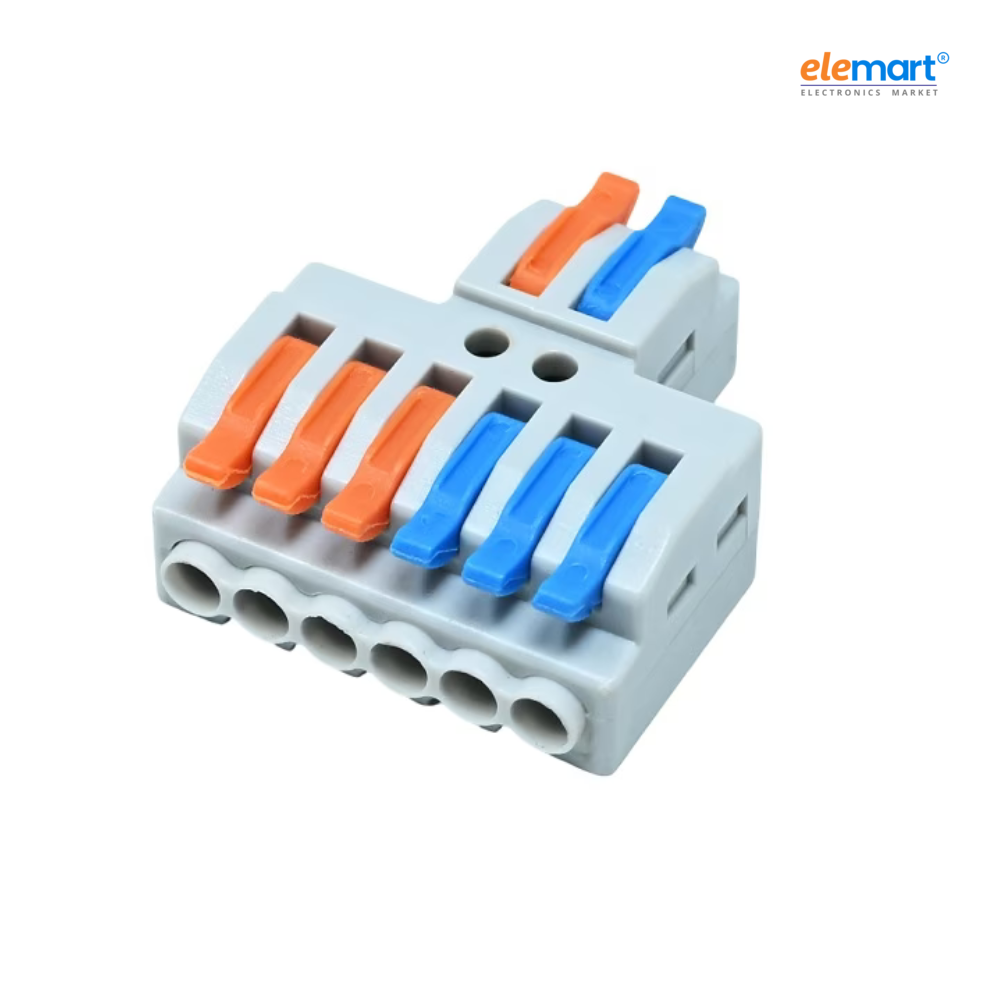 PCT-SPL-62 0.08-2.5mm 6:2 Pole Wire Connector Terminal Block with Spring Lock Lever for Cable Connection