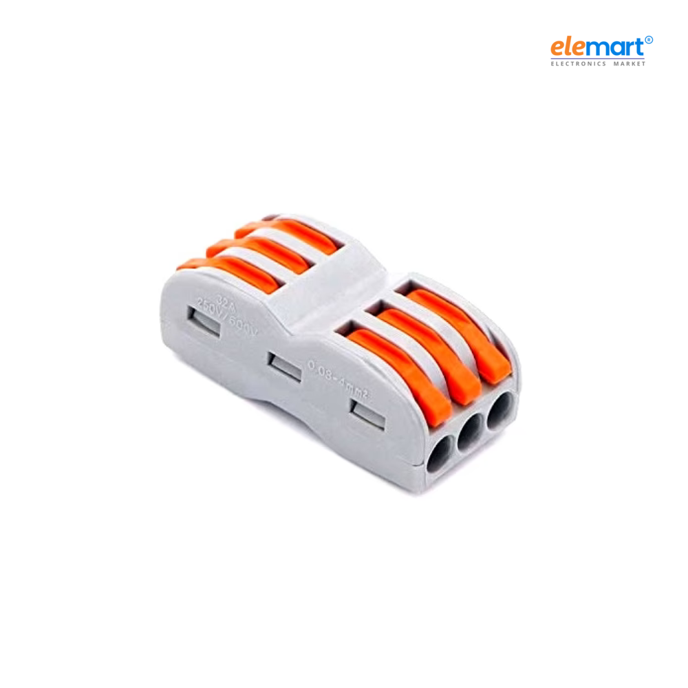 CH-813 0.08-2.5mm SPL- 3 Pole Wire Connector with Spring Lock Lever for 3 Wire line Connection