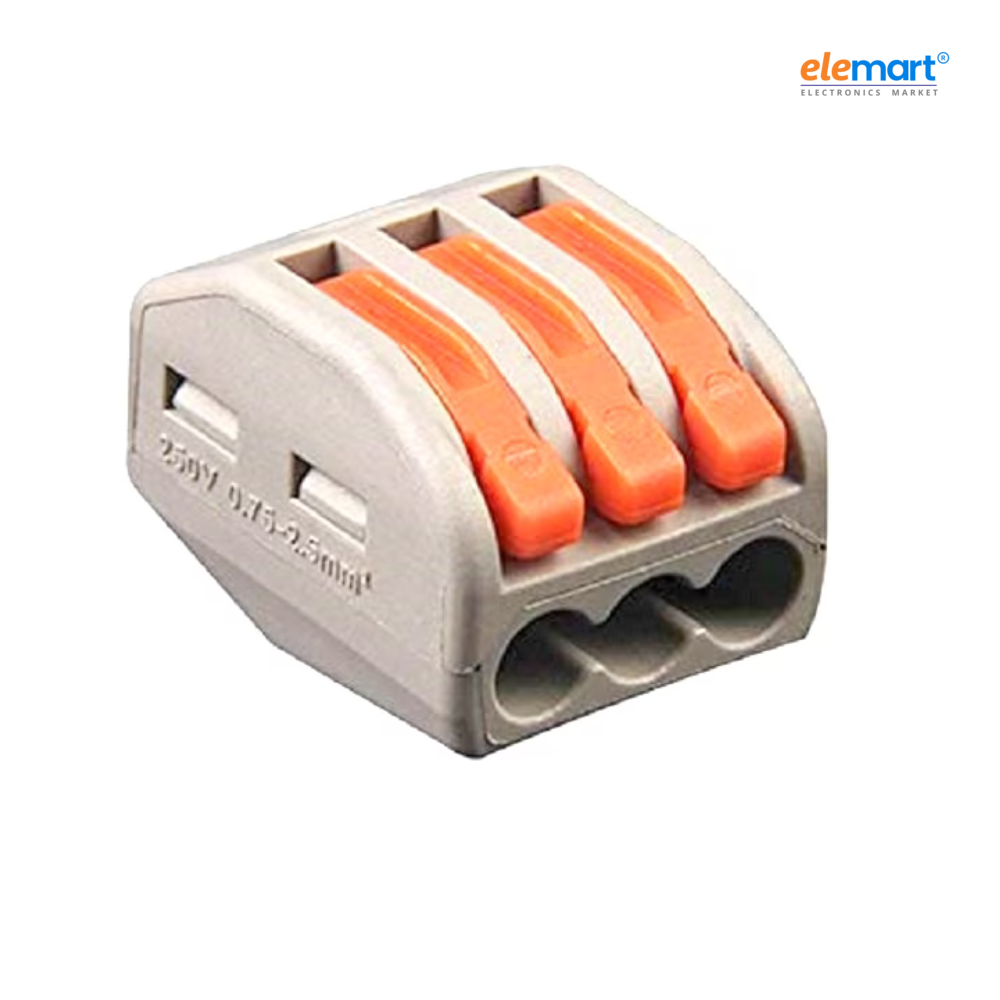 PCT-213 0.08-2.5mm 3 Pole Wire Connector Terminal Block with Spring Lock Lever for Cable Connection