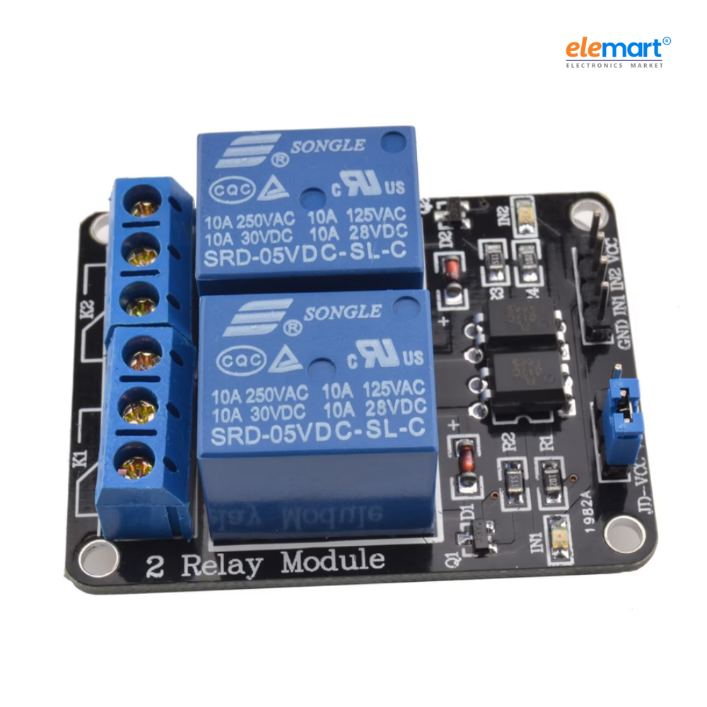 5V Dual Channel Relay Module with Optocoupler