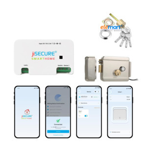 jiSECURE Main Gate Smart Door Lock with Electronic Rim Lock | WiFi & Bluetooth Controller | Mobile App & Remote Access