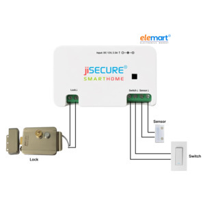 jiSECURE Smart Door Lock Controller Wireless Relay Momentary (1s) | PCB Circuit for Home Automation | WiFi & BLE Enabled