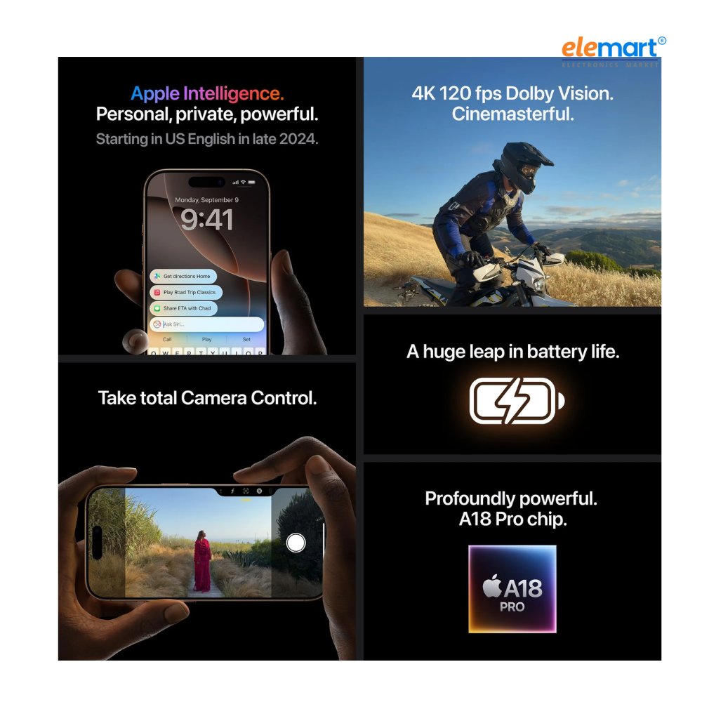 Apple iPhone 16 Pro (128GB) – White Titanium | A18 Pro Chip | 48MP Pro Camera System | 6.3-inch Super Retina XDR Display | 5G Smartphone | Apple Intelligence
