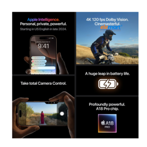 Apple iPhone 16 Pro (128GB) – White Titanium | A18 Pro Chip | 48MP Pro Camera System | 6.3-inch Super Retina XDR Display | 5G Smartphone | Apple Intelligence
