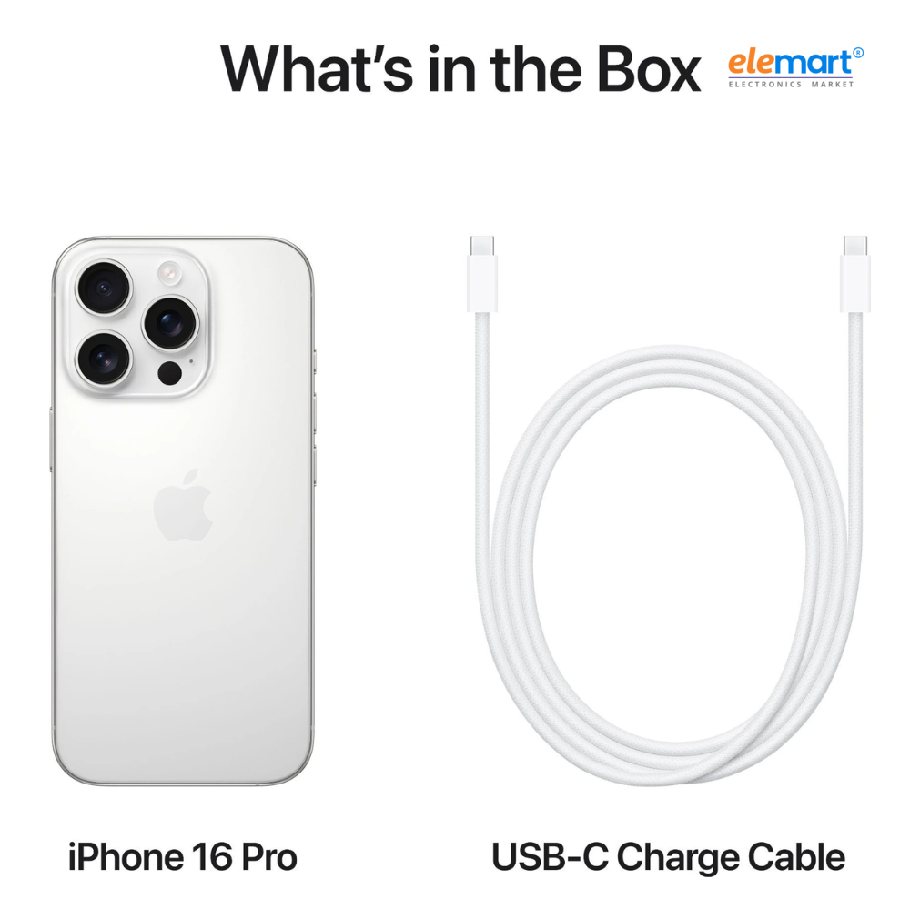 Apple iPhone 16 Pro (128GB) – White Titanium | A18 Pro Chip | 48MP Pro Camera System | 6.3-inch Super Retina XDR Display | 5G Smartphone | Apple Intelligence
