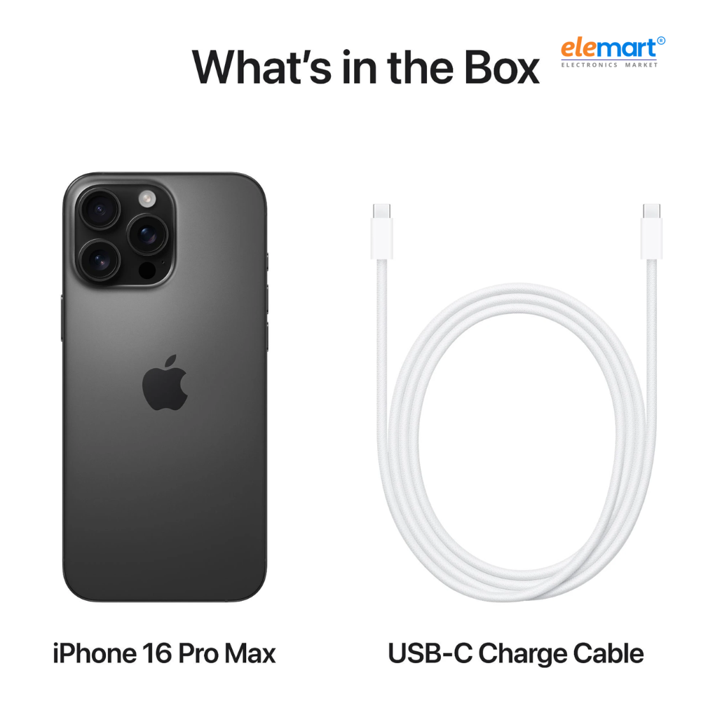 Apple iPhone 16 Pro Max (256GB) – Black Titanium | A18 Pro Chip | 48MP Pro Camera System | 6.9-inch Super Retina XDR Display | 5G Smartphone | Apple Intelligence