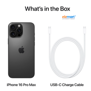 Apple iPhone 16 Pro Max (256GB) – Black Titanium | A18 Pro Chip | 48MP Pro Camera System | 6.9-inch Super Retina XDR Display | 5G Smartphone | Apple Intelligence