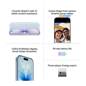 Apple iPhone 17 (256GB) – Black | A19 Chip | 48MP Dual Camera System | 6.3-inch Super Retina XDR Display with ProMotion | 5G Smartphone | Apple Intelligence