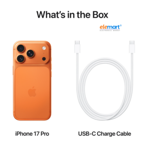 Apple iPhone 17 Pro (256GB) – Cosmic Orange | A19 Pro Chip | 48MP Pro Fusion Camera System | 6.3-inch Super Retina XDR OLED Display | ProMotion 120Hz | Apple Intelligence | 5G Smartphone