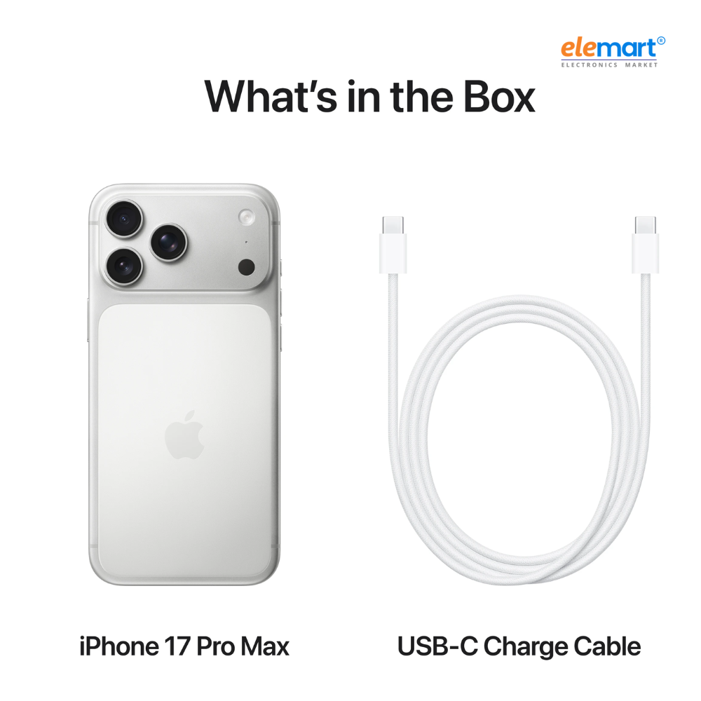 Apple iPhone 17 Pro Max (256GB) – Silver | A19 Pro Chip | 48MP Pro Fusion Camera System | 6.9-inch Super Retina XDR Display | ProMotion 120Hz | Apple Intelligence | 5G Smartphone
