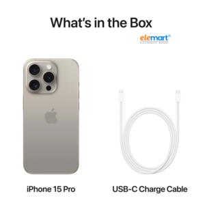 Apple iPhone 15 Pro (128GB) – Natural Titanium | A17 Pro Chip | 48MP Pro Camera System | 6.1-inch Super Retina XDR OLED Display | ProMotion 120Hz | Dynamic Island | 5G Smartphone