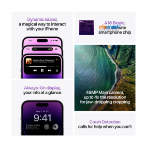 Apple iPhone 14 Pro (128GB) – Silver | A16 Bionic Chip | 48MP Pro Camera System | 6.1-inch Super Retina XDR Display | Dynamic Island | ProMotion 120Hz | 5G Smartphone