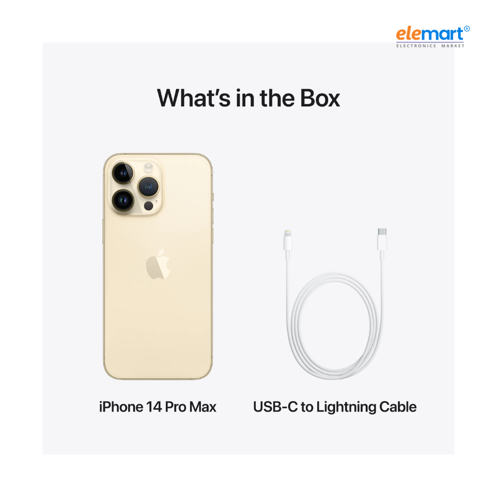 Apple iPhone 14 Pro Max (128GB) – Gold | A16 Bionic Chip | 48MP Pro Camera with Telephoto Lens | 6.7-inch Super Retina XDR ProMotion Display | Dynamic Island | 5G Smartphone