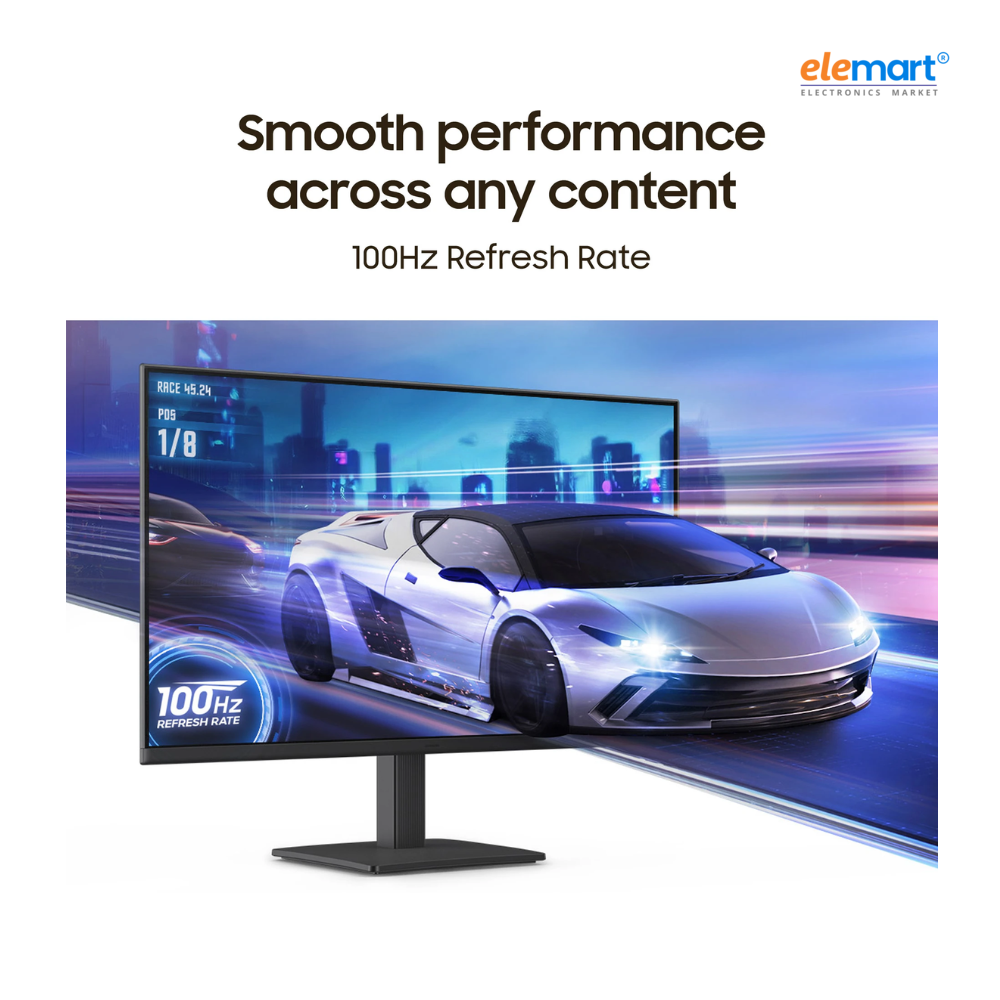 Samsung Essential S3 24-inch Full HD IPS Monitor | 100Hz Refresh Rate | 5ms Response Time | HDMI & VGA | Eye Saver Mode | Flicker Free | Borderless Design | LS24D300GAWXXL | Black