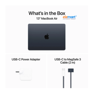 Apple MacBook Air M3 13-inch Laptop (16GB RAM, 256GB SSD, macOS Sequoia) – Liquid Retina Display, Apple M3 Chip, Backlit Magic Keyboard, Touch ID, Midnight