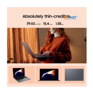 Samsung Galaxy Book4 15.6-inch Laptop (Intel Core 7 240H, 16GB RAM, 512GB SSD, Windows 11 Home) – Full HD Display, Fingerprint Reader, MS Office 2024, Gray