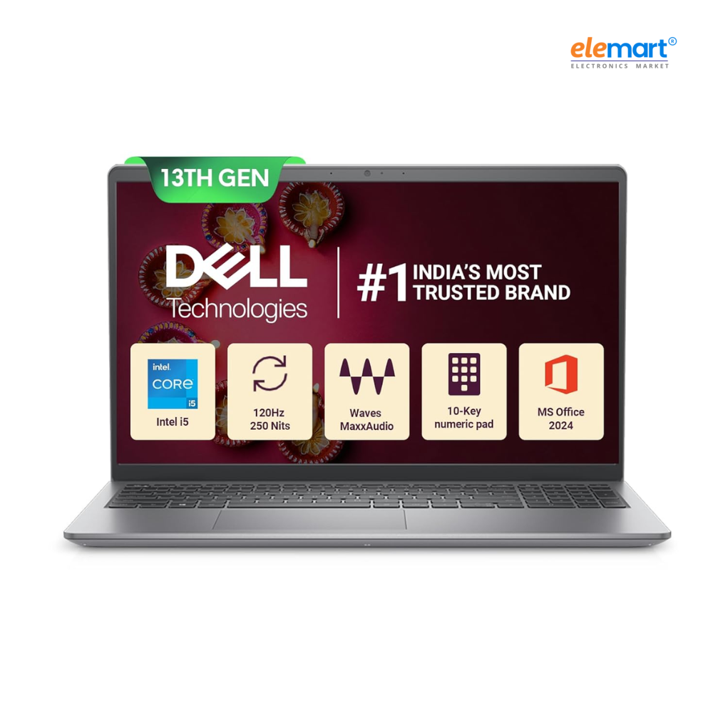 Dell Vostro 3530 15.6-inch Laptop (13th Gen Intel Core i5-1334U, 16GB RAM, 512GB SSD, Windows 11 Pro) – Full HD Anti-Glare Display, Fingerprint Reader, MS Office 2021