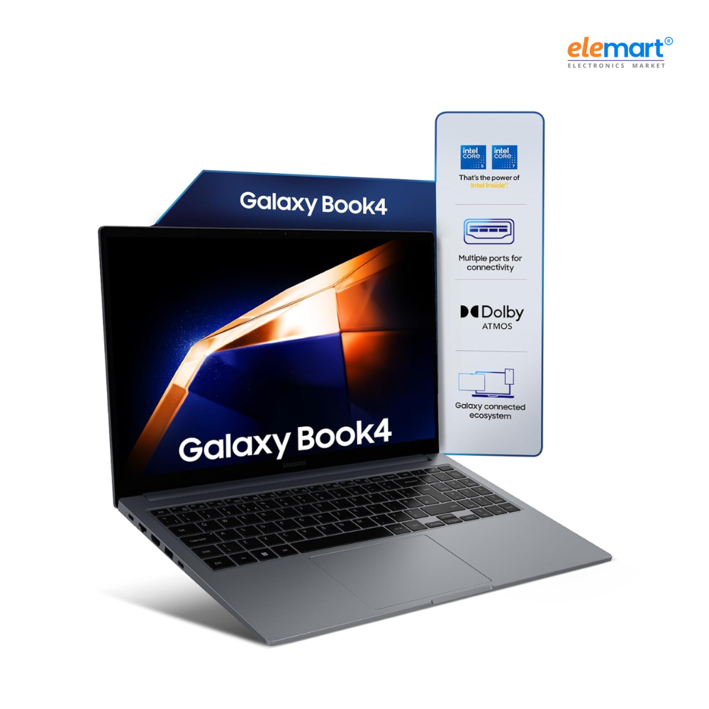 Samsung Galaxy Book4 15.6-inch Laptop (13th Gen Intel Core i5-1335U, 16GB RAM, 512GB SSD, Windows 11 Home) – Full HD Anti-Glare Display, Intel Iris Xe Graphics, Fingerprint Reader, MS Office