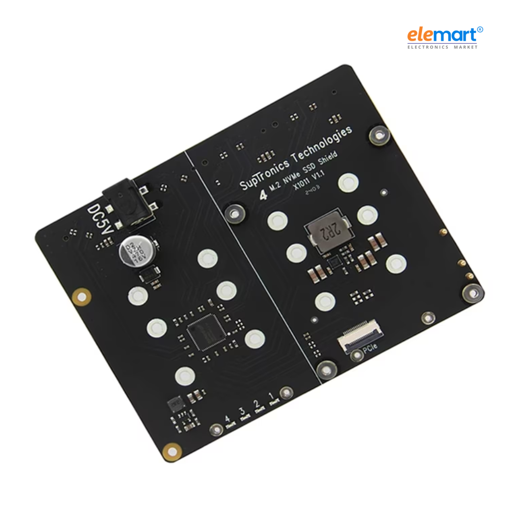 Geekworm X1011 PCIe to Four M.2 NVMe SSD Board for Raspberry Pi 5