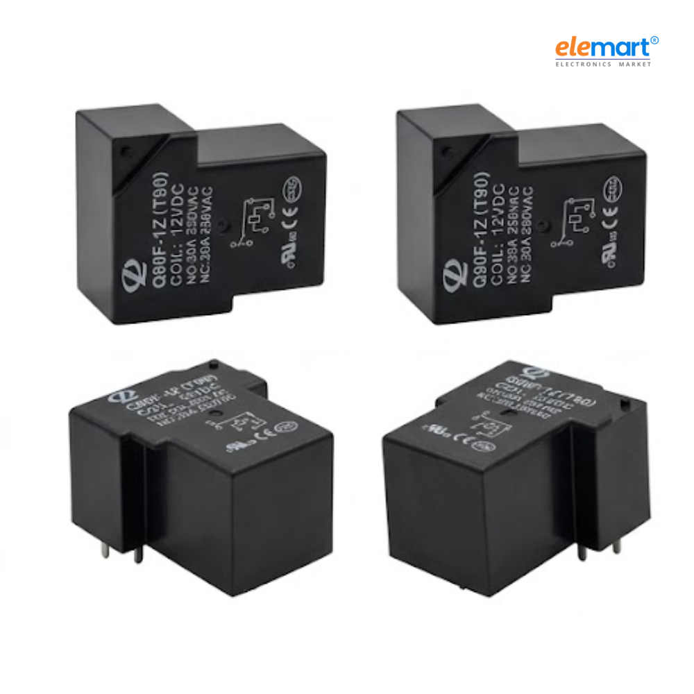 12V DC 30A T90 12V DC 30A Power Relay, T-Type High Current Electrical Switch, T90-1Z 6 Pin (Pack Of 2)