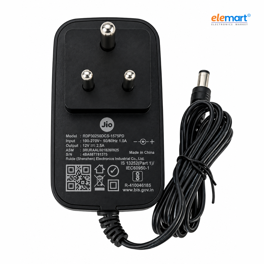 12V 2.5Amp  Jio Power Adapter Compatible with Jio Set-Top Boxes, Receivers, Printers, and Speakers