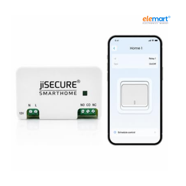 jiSECURE Smart Home WiFi Controller Module | NO/NC Relay Switch for Appliances | App Control