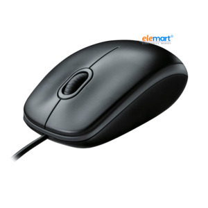 Logitech B100 Wired USB Mouse 800 DPI Optical Tracking, Ambidextrous Design, Black