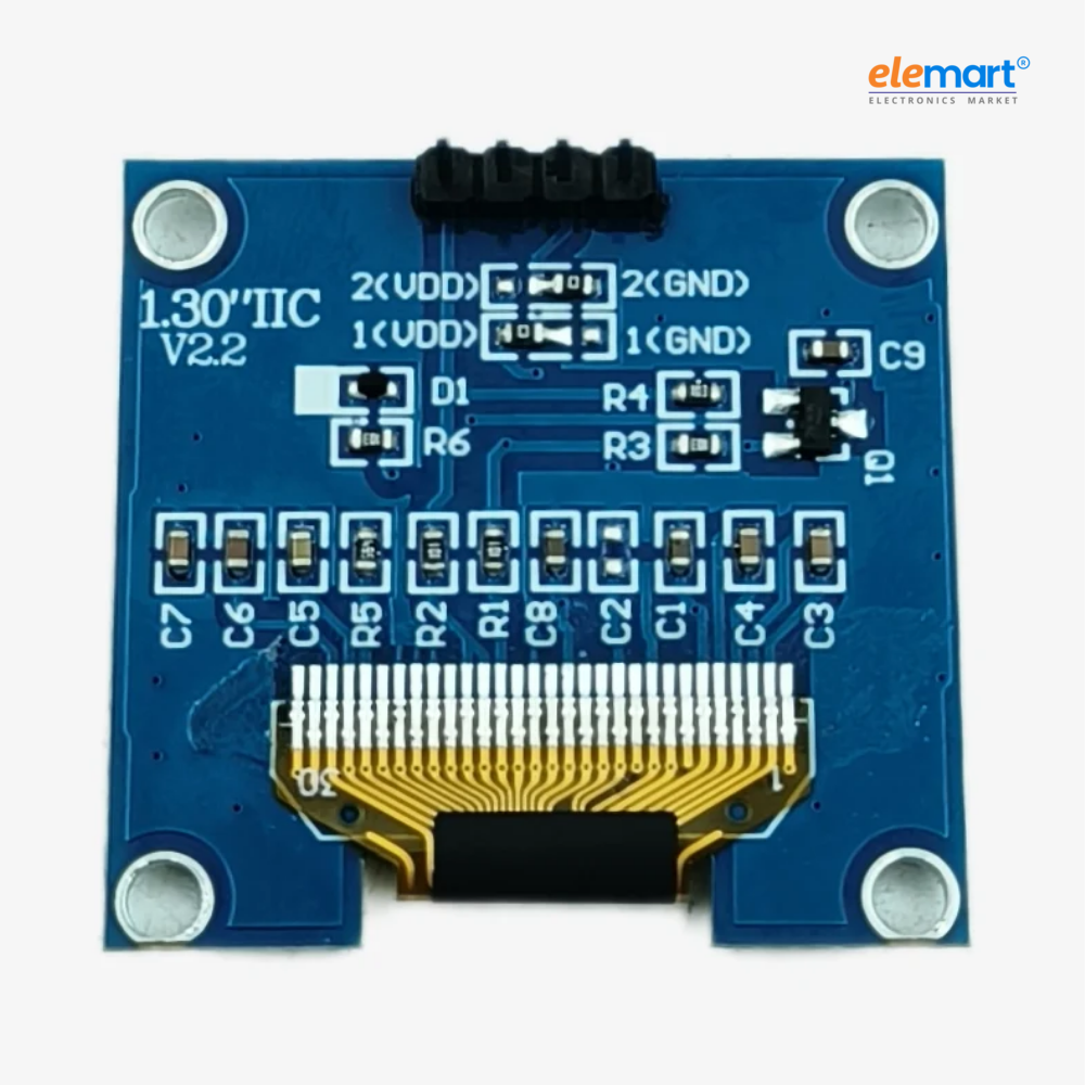 1.3 Inch OLED Display Module, 128x64 Resolution, I2C Interface, Monochrome OLED Screen, SSD1306 Driver for Arduino