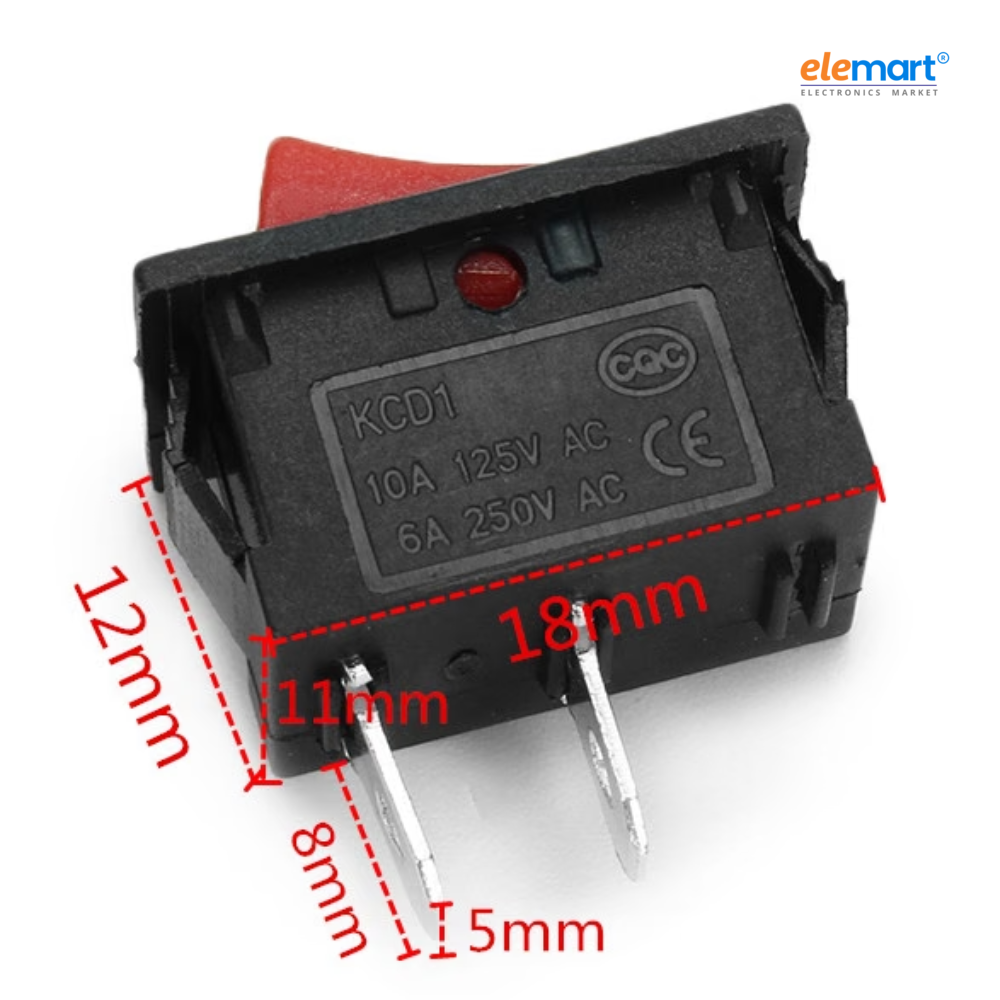 SPST Rocker Switch (Pack of 5)