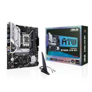 ASUS B760M-AYWB Motherboard | Intel B760 Chipset | 12th & 13th Gen Intel Core Support | Realtek Ethernet | DDR5 & DDR4 Memory | HDMI & USB 3.2 | Compact Micro-ATX Design